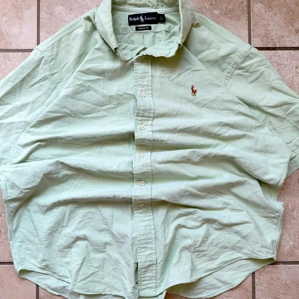 Ralph Lauren Classic Fit Short Sleeve Dress Shirt - Size L